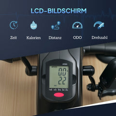 LCD-Bildschirm: Anzeige von Zeit, Kalorien, Distanz und U/min