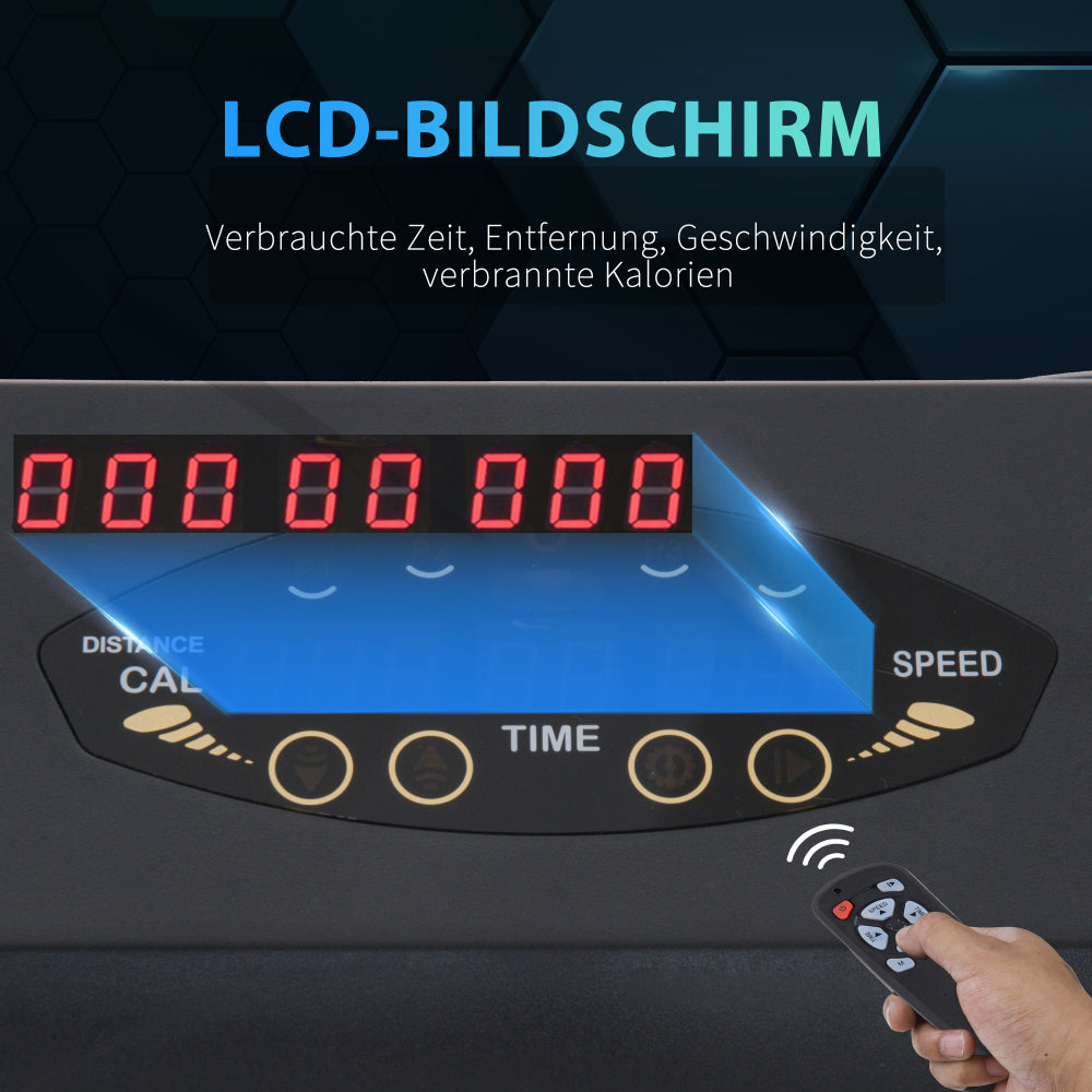 LCD-Bildschirm an der Basis: Anzeige von Zeit, Distanz und Kalorien