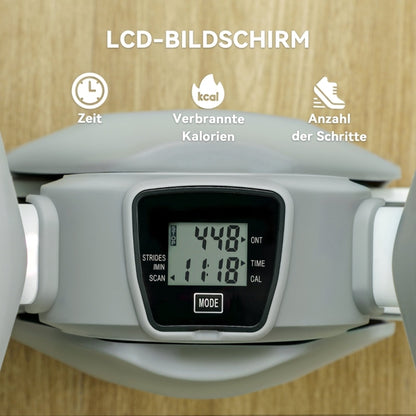 LCD-Bildschirm zeigt Zeit, Kalorien und Schritte an