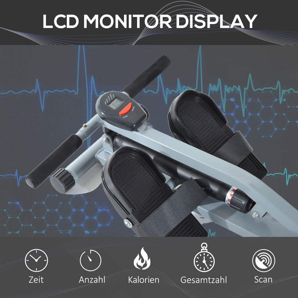 LCD-Monitor Anzeige: Tracking von Zeit, Kalorien und Ruderschlägen