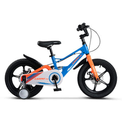 Leichtes 16 Zoll Kinderrad in Blau-Orange für 4–6 Jährige mit Stützrädern.
