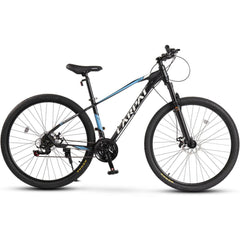 Leichtes Aluminium-Hardtail MTB in Schwarz-Blau für Erwachsene (170-195 cm).