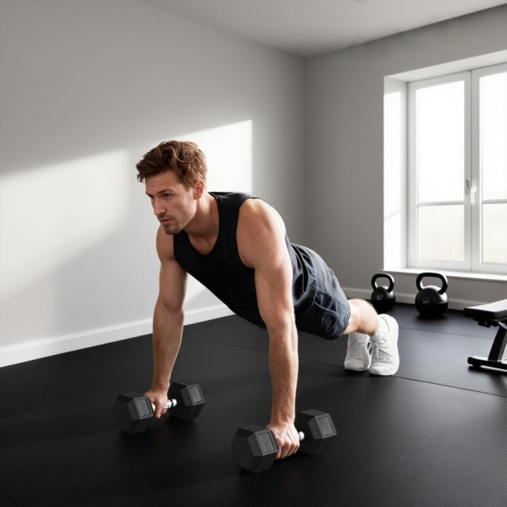 Liegestütz-Griffe: Stabiles Hexagon-Design verhindert Wegrollen