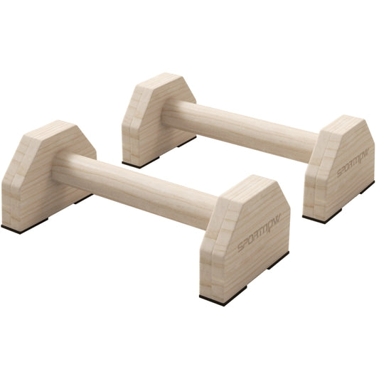Liegestützgriffe Holz: 2er Set Push Up Bars aus massivem Buchenholz