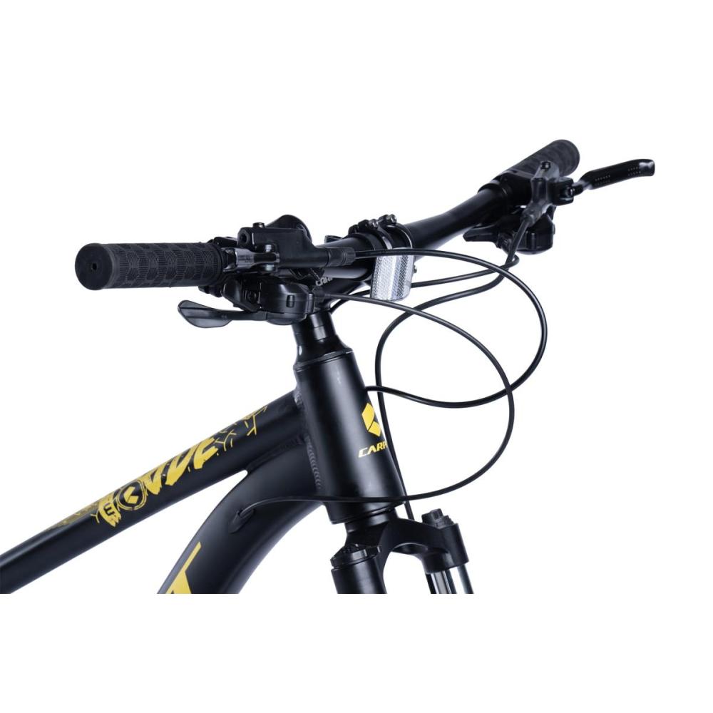 MTB-Lenker mit Schalthebeln, Bremshebeln und integrierter Klingel.