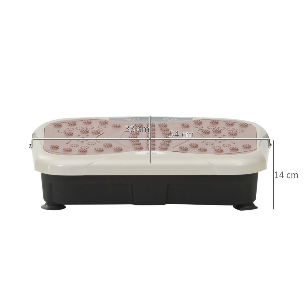 Maße der Vibrationsplatte: 54cm Breite, 33cm Tiefe, 14cm Höhe