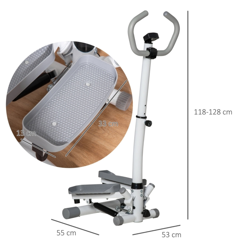 Maße des Steppers 55x53cm mit höhenverstellbarem Griff 118-128cm