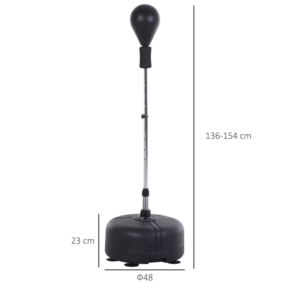 Maßzeichnung: Höhenverstellbar in 4 Stufen von 136 cm bis 154 cm.
