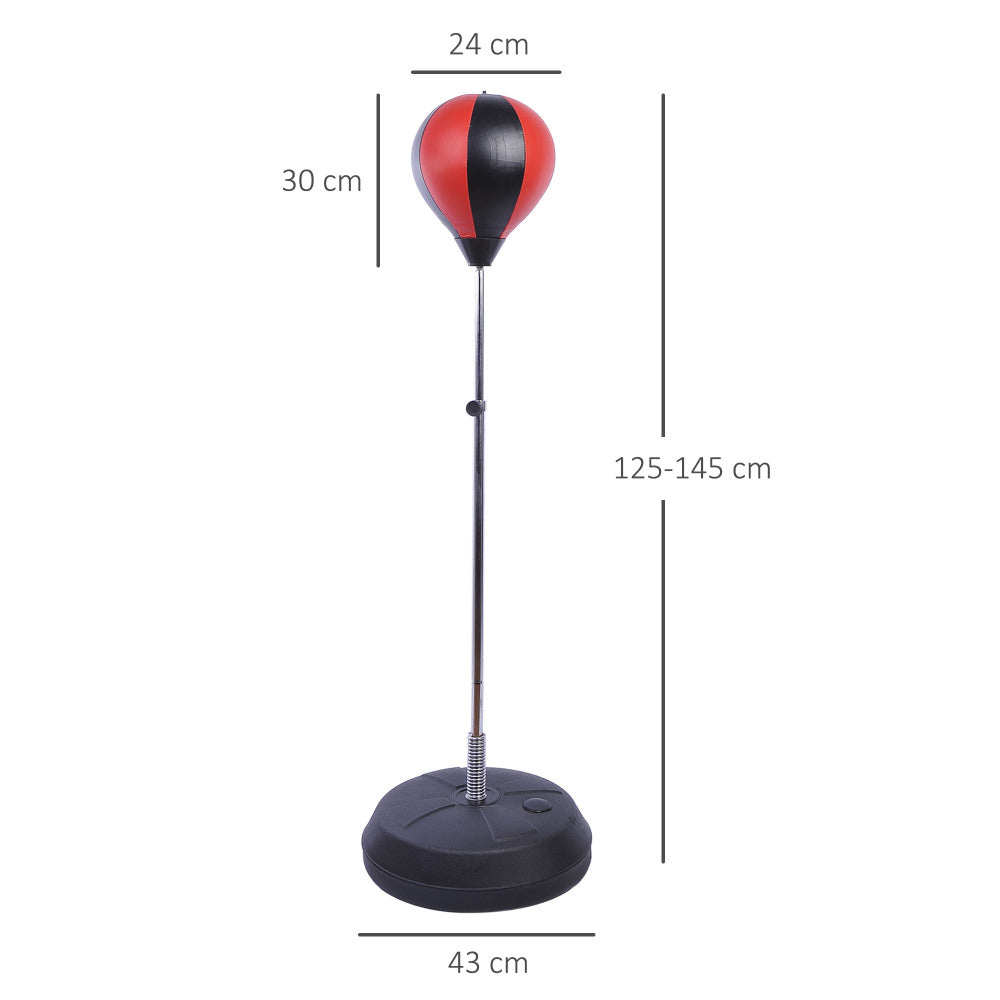 Maßzeichnung: Höhenverstellbar von 125 cm bis 145 cm, Basis-Durchmesser 43 cm.