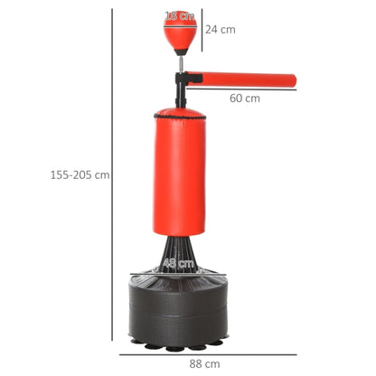 Maßzeichnung: Höhenverstellbar von 155-205 cm, Standfuß Durchmesser 48cm.