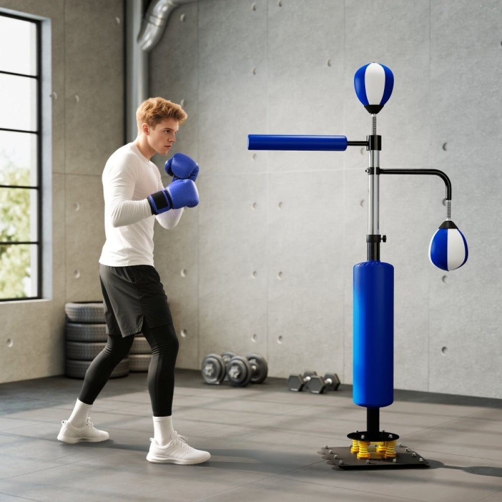 Mann beim Boxtraining: Ausweichen unter der rotierenden Stange (Spinning Bar).
