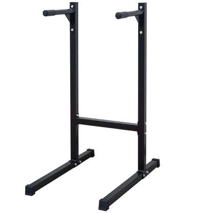 Massive Dip-Station in Schwarz aus verstärktem Stahl für Home Gym.