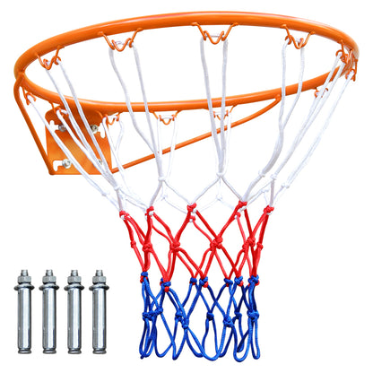 Massiver Basketballring orange aus Carbonstahl inkl. Netz und Montageschrauben