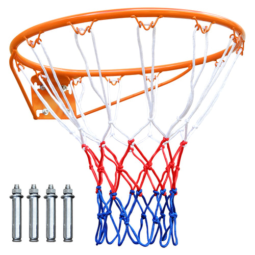 Massiver Basketballring orange aus Carbonstahl inkl. Netz und Montageschrauben