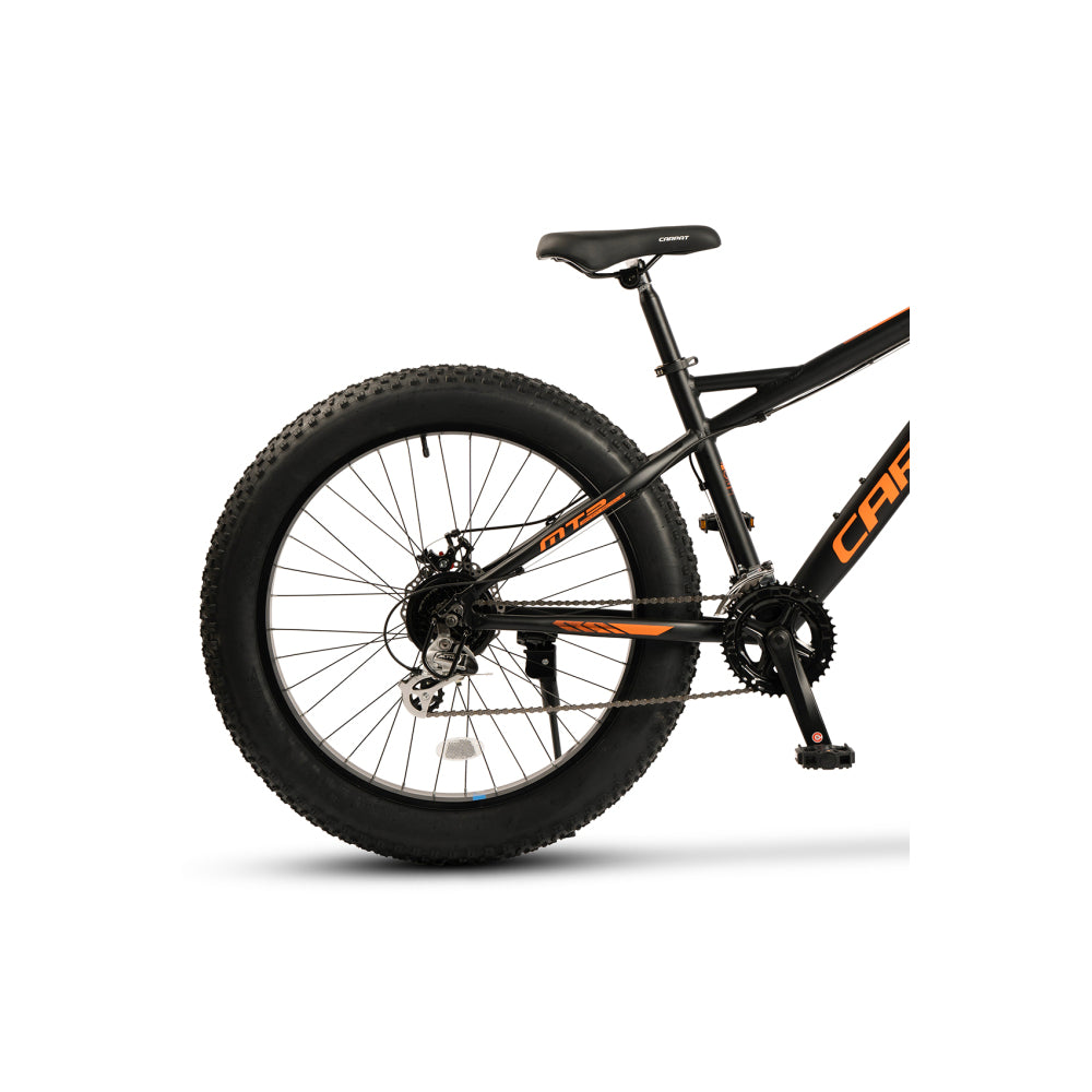 Nahaufnahme der Antriebskomponenten und der robusten Bauweise.