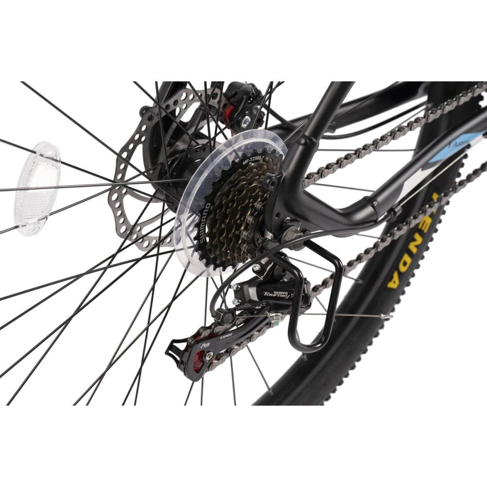 Nahaufnahme der Kassette, Kette und des hinteren Schaltwerks.