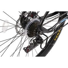 Nahaufnahme der Kassette, Kette und des hinteren Schaltwerks.