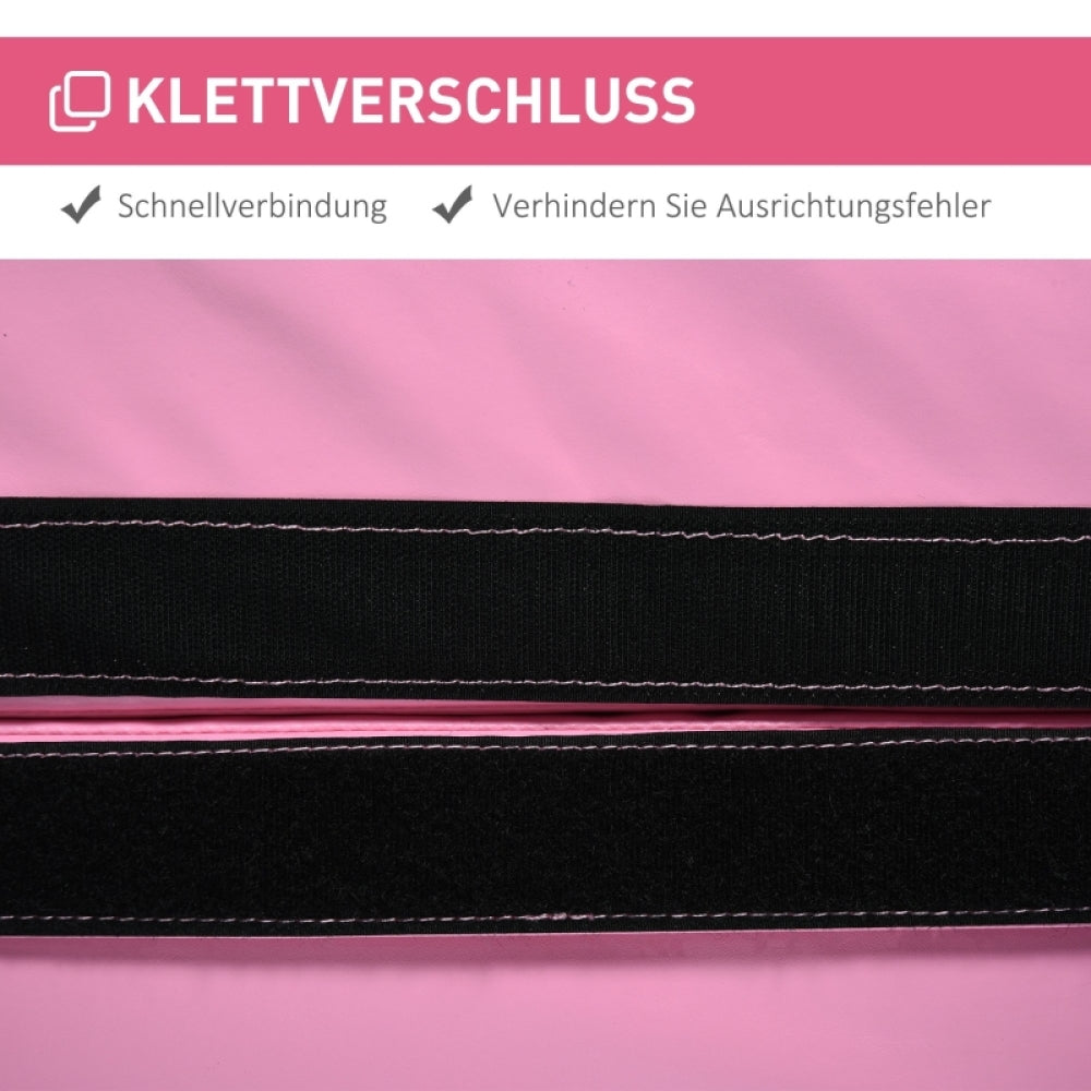 Nahaufnahme des starken schwarzen Klettverschlusses zur sicheren Verbindung der Mattensegmente.