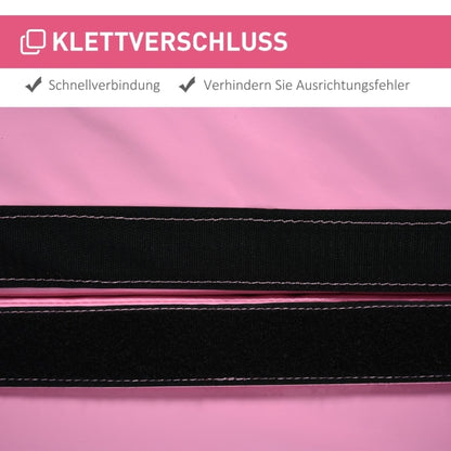 Nahaufnahme des starken schwarzen Klettverschlusses zur sicheren Verbindung der Mattensegmente.