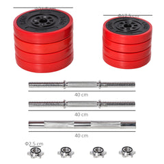 Platzsparende Scheiben: 1,25kg und 2,5kg Hantelscheiben in Rot