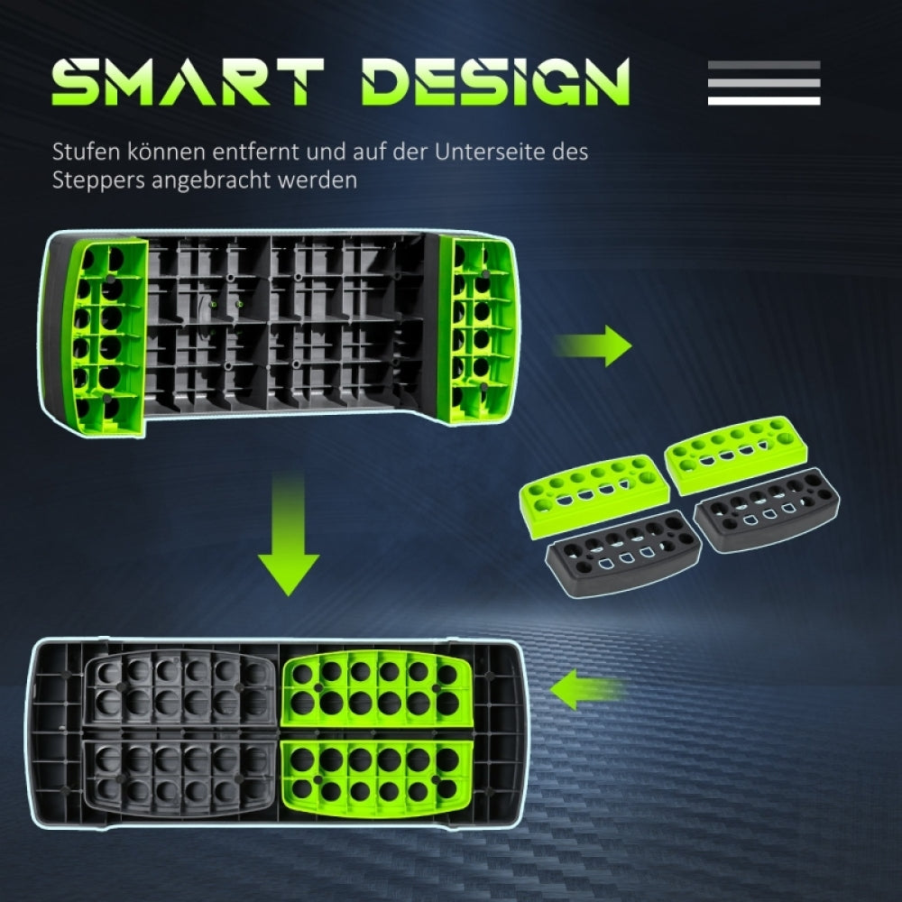 Platzsparendes Design: Füße einfach unter dem Steppbrett verstaubar