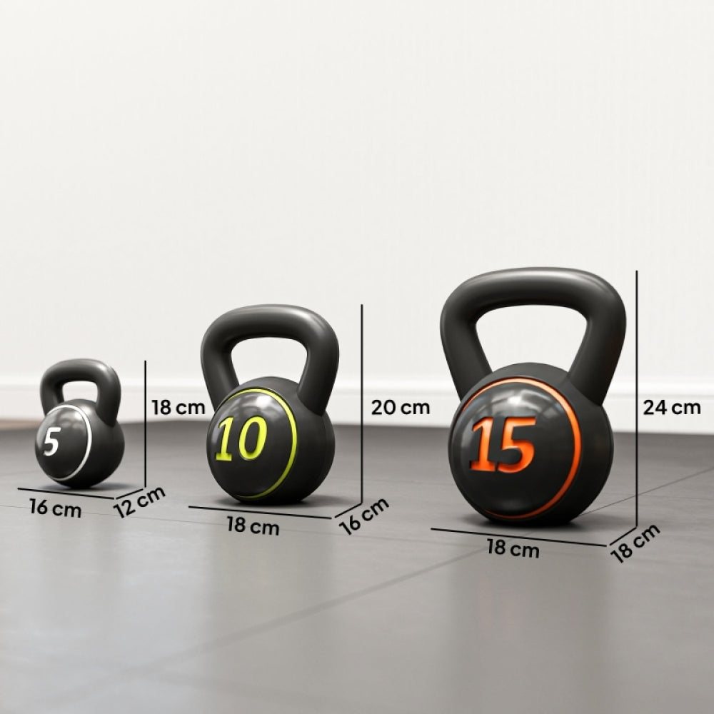 Produktabmessungen: Set enthält 5 lbs (2,2kg), 10 lbs (4,5kg), 15 lbs (6,8kg)