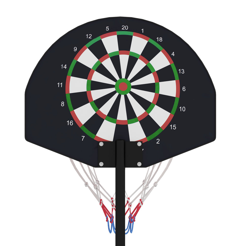 Rückansicht der farbigen magnetischen Dartscheibe mit Nummerierung für Präzisionsspiele.