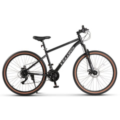 Robustes Hardtail-MTB aus Stahl in Schwarz-Grau für Erwachsene (160-175 cm).