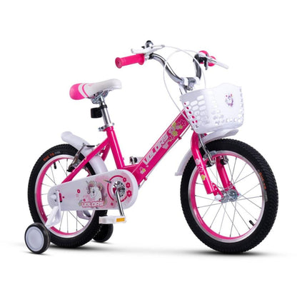 Kinderfahrrad 16 Zoll Rosa mit Stützrädern & Korb, Einhorn-Design – F202 Classic