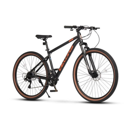 Mountainbike 29 Zoll Hardtail mit Skinwall-Reifen, Schwarz – F104 Classic Seitenansicht