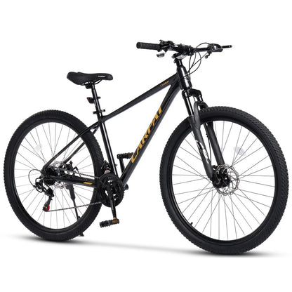 Trekking Mountainbike 29 Zoll mit 100mm Federgabel, Grau – F108 Seitenansicht