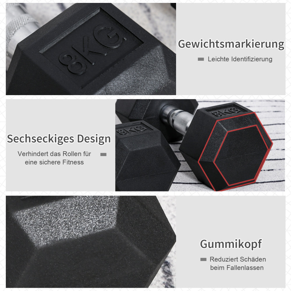 Sechseckiges Design: Gummikopf verhindert Wegrollen und schützt Boden