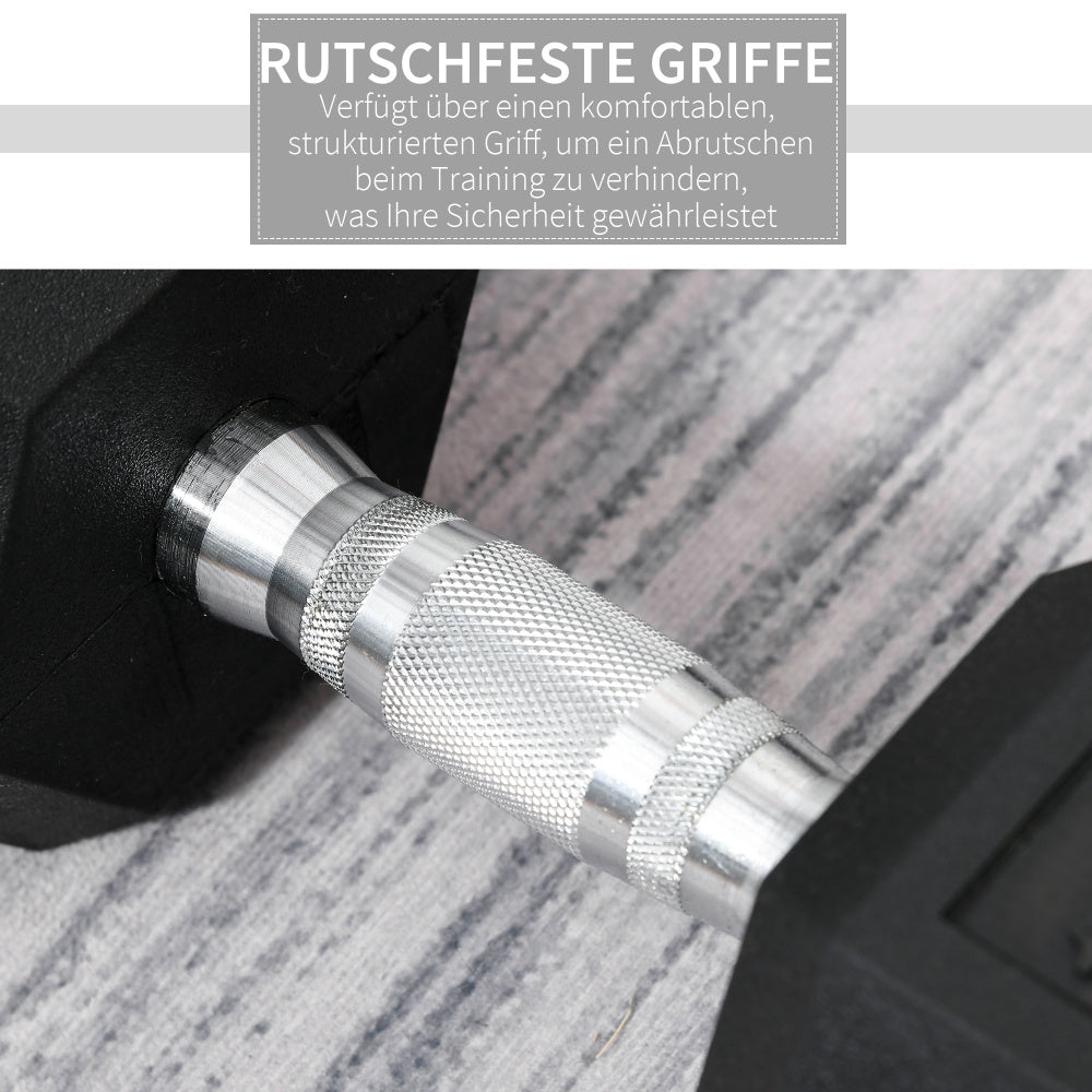 Sicherer Halt: Gerändelter Chrom-Griff für rutschfestes Training