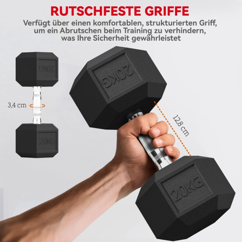 Sicherer Halt: Gerändelter Chrom-Griff für rutschfestes Training