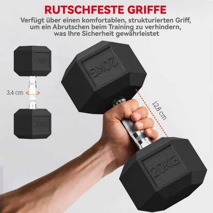 Sicherer Halt: Gerändelter Chrom-Griff für rutschfestes Training