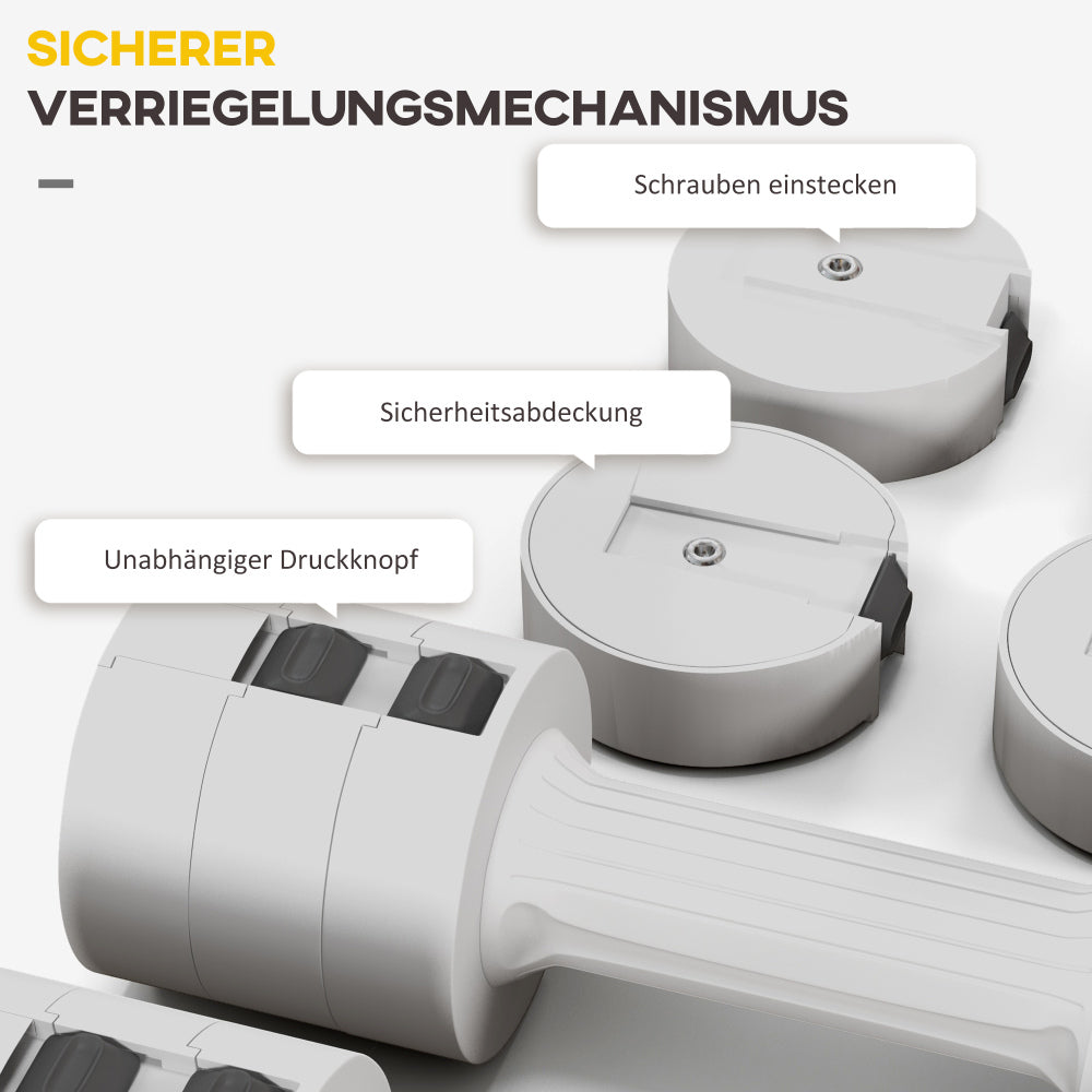 Sicherer Mechanismus: Stahlkern und verriegelbare Kunststoff-Gewichte