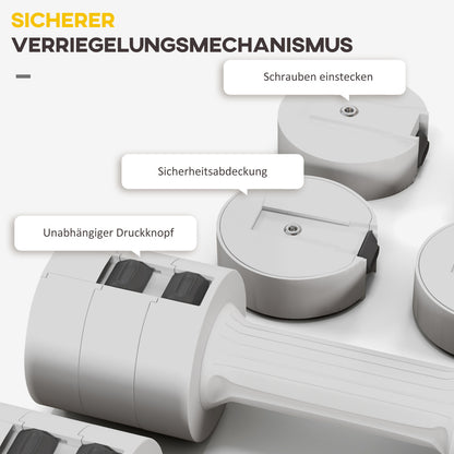 Sicherer Mechanismus: Stahlkern und verriegelbare Kunststoff-Gewichte