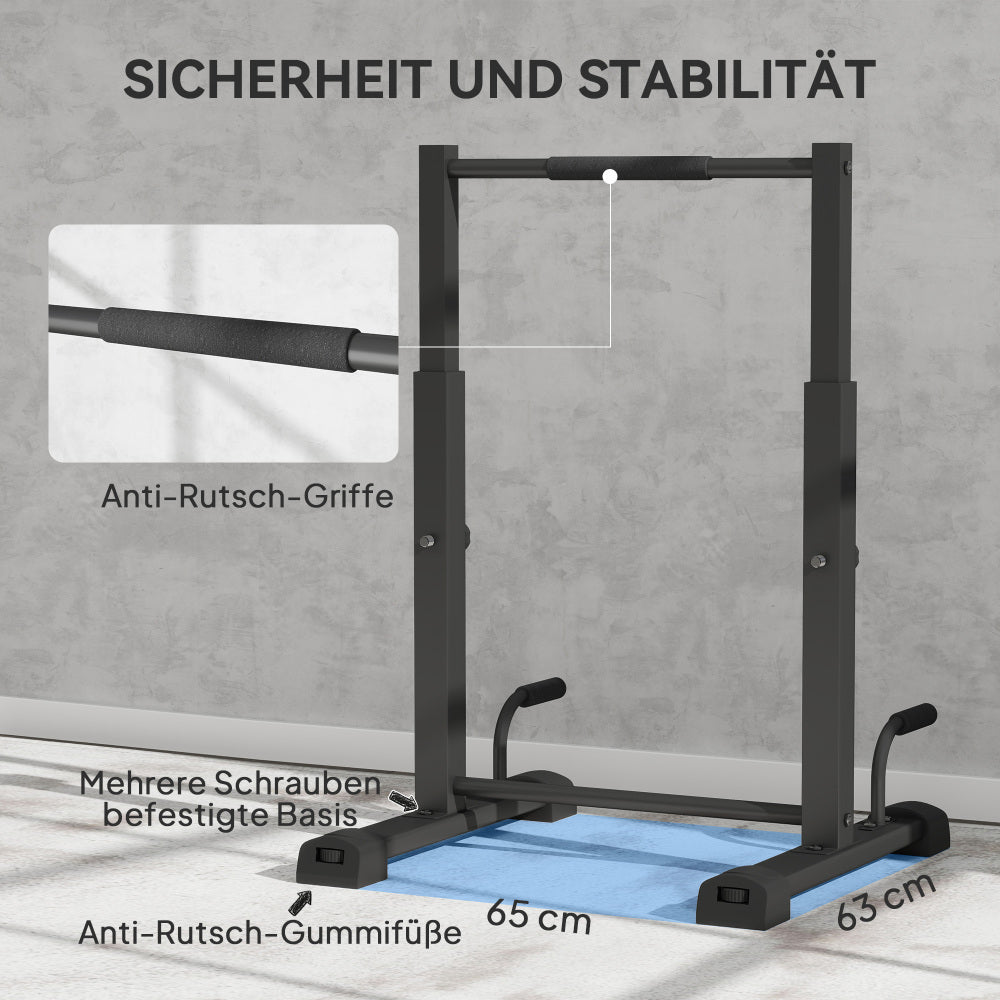 Sicherheits-Features: Anti-Rutsch-Griffe und stabile Verbindungsstange.