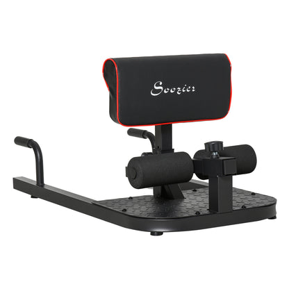 Sissy Squat Trainer 3in1 schwarz mit roten Akzenten, stabile Stahlkonstruktion