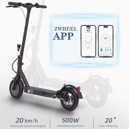 Smartphone zeigt die Benutzeroberfläche der E-Scooter-App an.