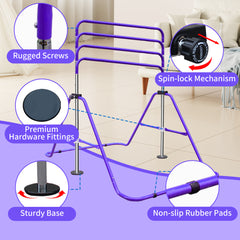 Stabile Basis: Triangel-Struktur mit rutschfesten Gummifüßen in Lila.