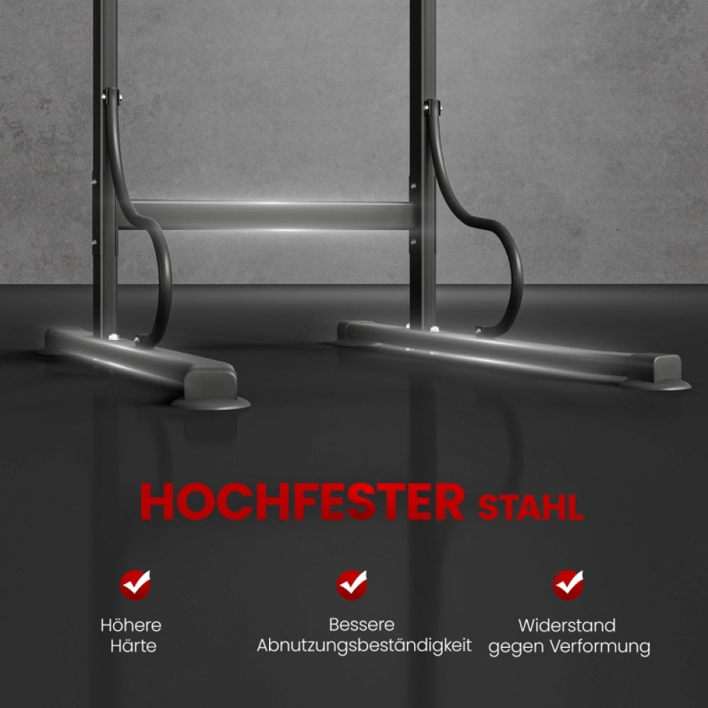 Stabile Basis aus hochfestem Stahl mit verstellbaren Anti-Rutsch-Saugnäpfen.