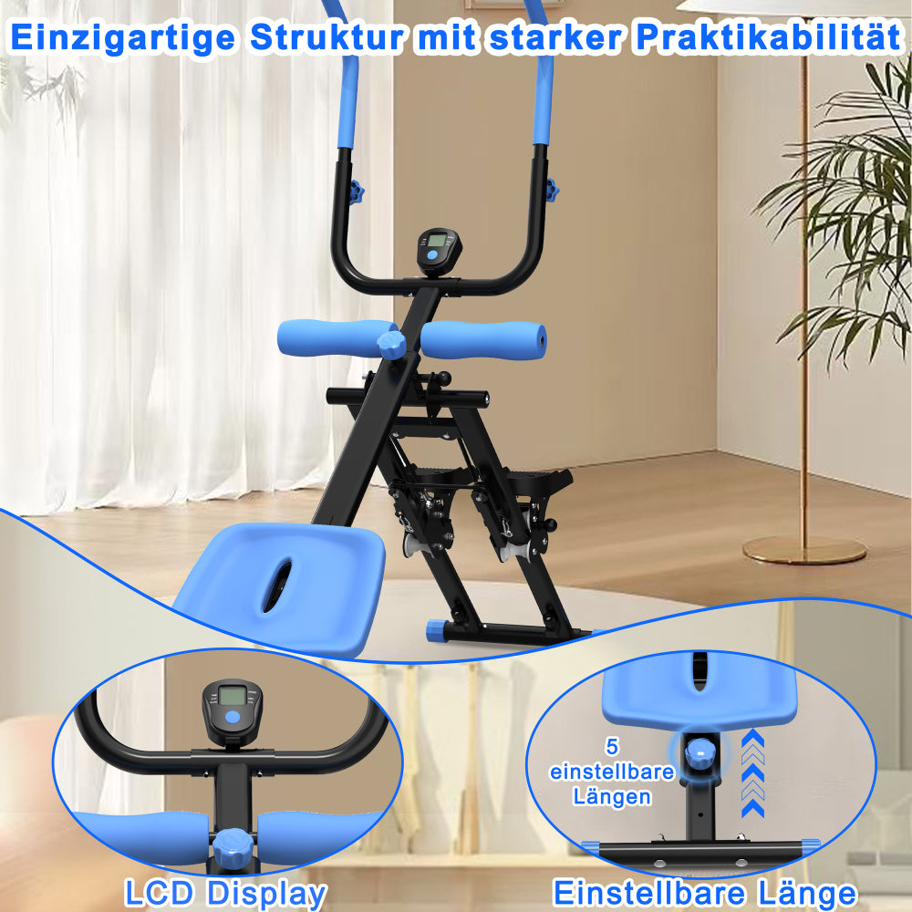 Stabile Dreiecksstruktur und integriertes LCD-Display für Trainingsdaten
