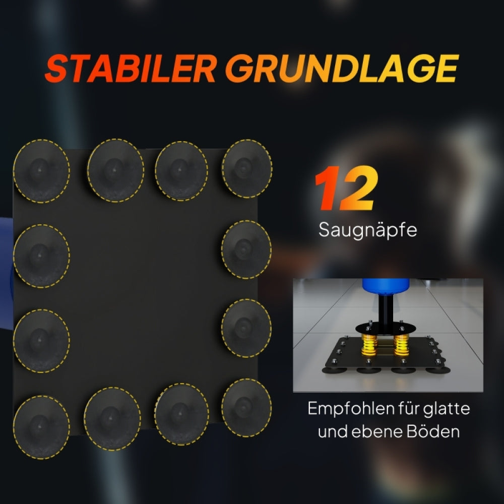 Stabile Grundlage: Quadratischer Standfuß mit 12 starken Saugnäpfen für glatte Böden.