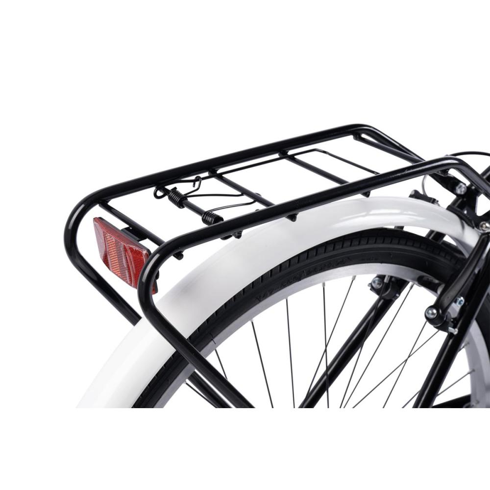 Stabiler Gepäckträger, ideal für den Transport von Einkäufen oder Taschen.