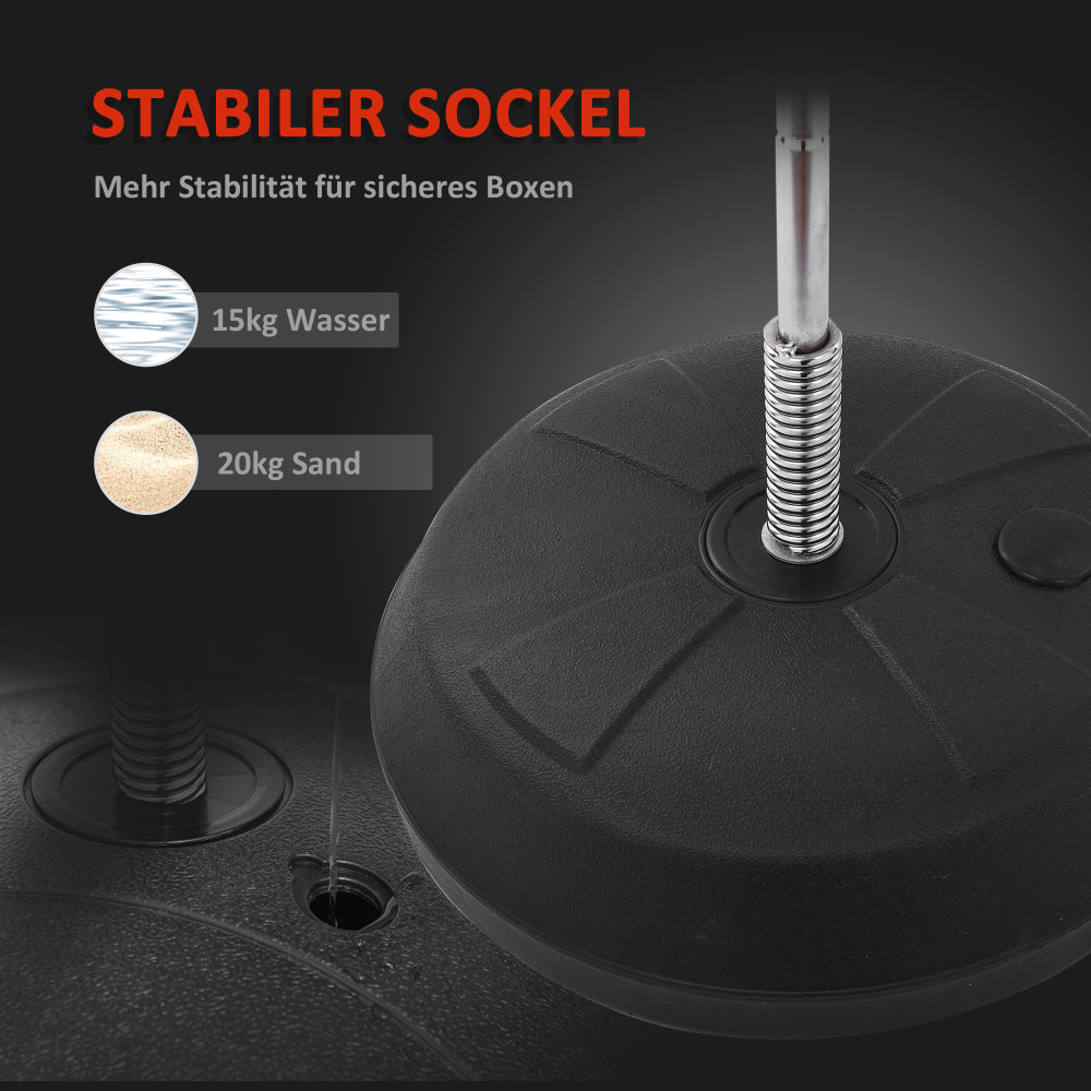 Stabiler Sockel: Befüllbar mit 15kg Wasser oder 20kg Sand für sicheren Stand.
