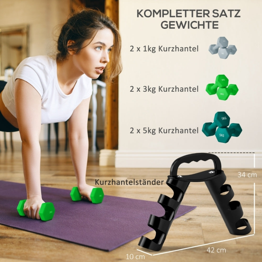 Stabiles Design: Sechseckige Form ermöglicht sichere Liegestütze am Boden