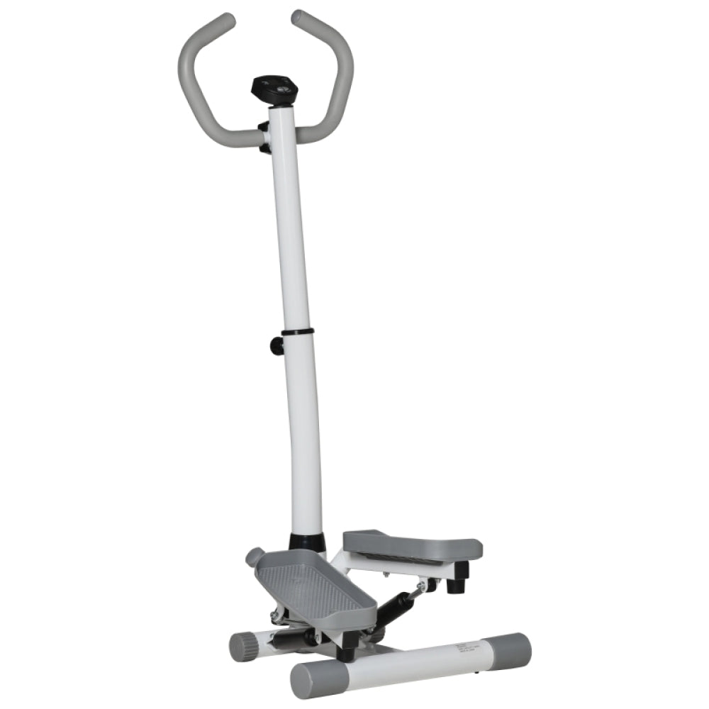 Stepper Heimtrainer silber mit Haltegriff und Hydraulik-Zylindern