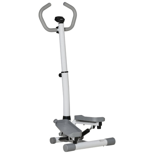 Stepper Heimtrainer silber mit Haltegriff und Hydraulik-Zylindern