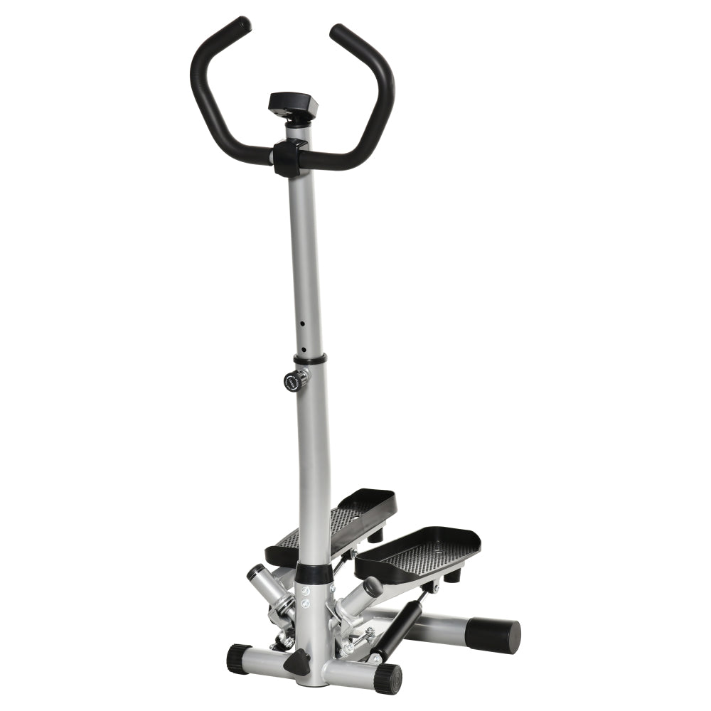 Stepper Heimtrainer silber mit Haltegriff und Hydraulik